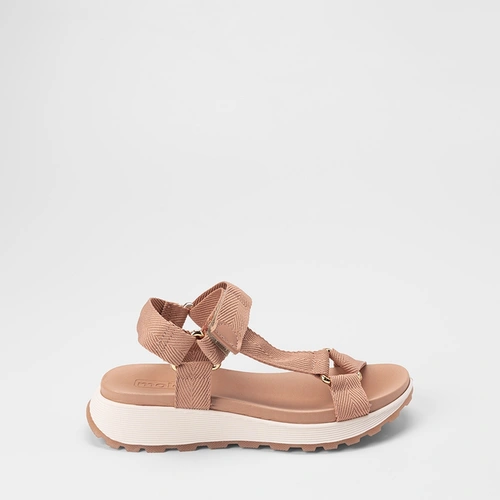 Vista 2 Sandália Feminina Moleca Anabela Tira Contato Nude Nude