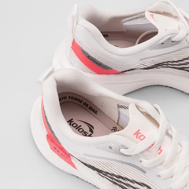 Tênis Esportivo Feminino Kolosh Branco Com Placa de Carbono