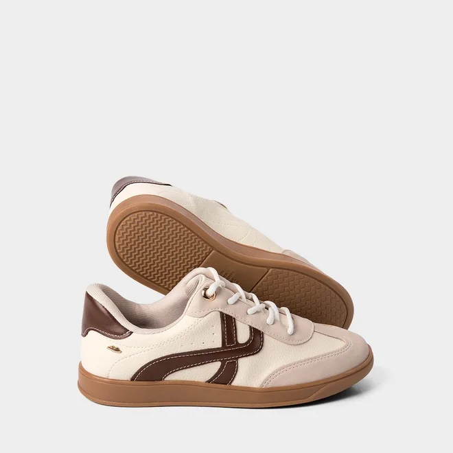 Tênis Casual Feminino Dakota Recorte Lateral Off White