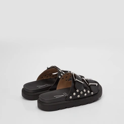 Papete Feminina Vizzano Detalhe Fivela & Pedraria Preto
