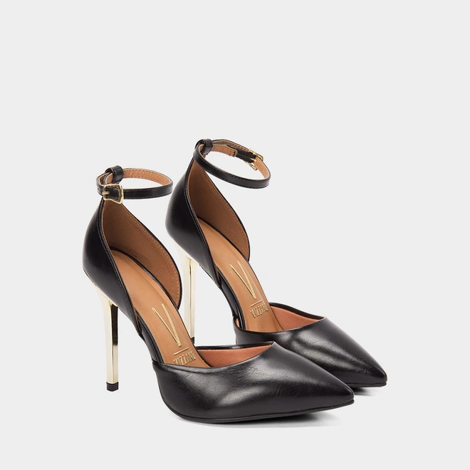 Scarpin Feminino Vizzano Salto Fino Alto Preto
