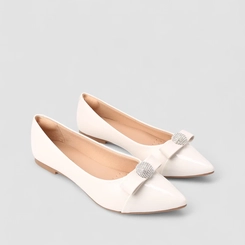 Sapatilha Feminina Sua Cia Laço Strass Branco