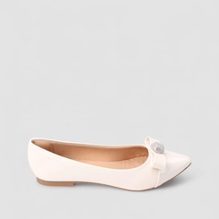 Sapatilha Feminina Sua Cia Laço Strass Branco