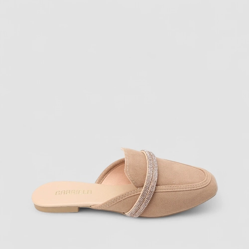 Mule Feminino Gabriela Strass Camurça Bege