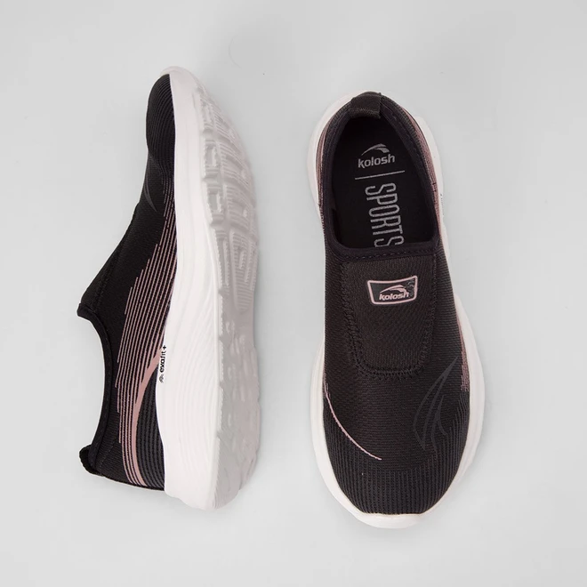 Tênis Esportivo Feminino Kolosh Knit Preto