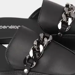 Mule Feminino Penélope Detalhe Corrente Preto