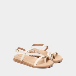Sandália Feminina Beira Rio Detalhe Bold & Strass Off White