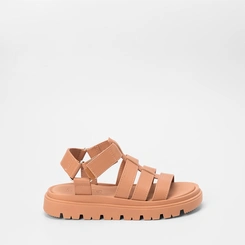 Sandália Aranha Feminina Moleca Flatform Tratorada Nude