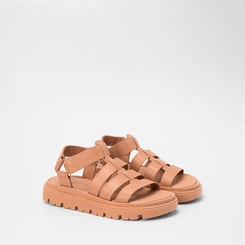 Sandália Aranha Feminina Moleca Flatform Tratorada Nude