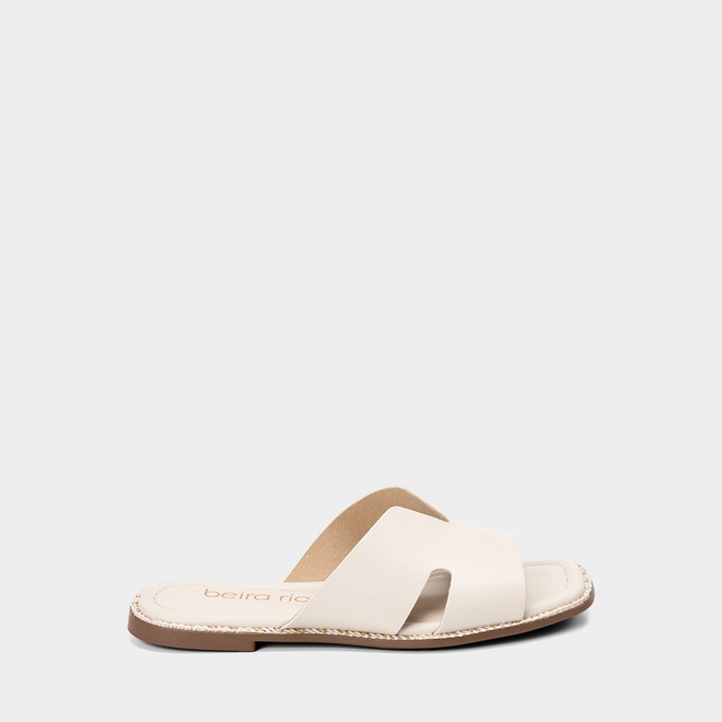 Rasteira Feminina Beira Rio Tira Vazada Off White