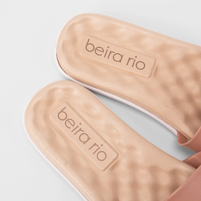 Tamanco Rasteiro Feminino Beira Rio Tira Larga Nude