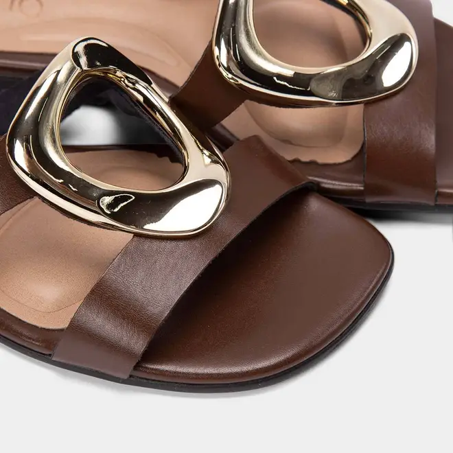 Rasteira Feminina Beira Rio Detalhe Bold Marrom