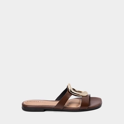 Rasteira Feminina Beira Rio Detalhe Bold Marrom