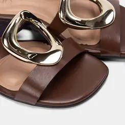 Rasteira Feminina Beira Rio Detalhe Bold Marrom