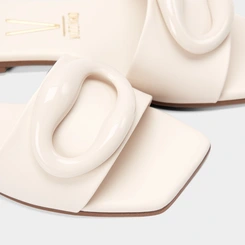 Rasteira Feminina Vizzano Detalhe Argola Resinada Off White