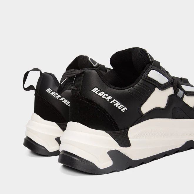 Tênis Chunky Masculino Black Free Camurça Off White & Preto