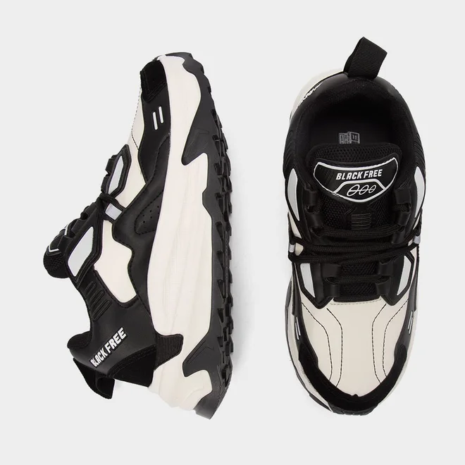 Tênis Chunky Masculino Black Free Camurça Off White & Preto