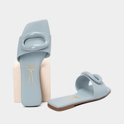Rasteira Feminina Vizzano Detalhe Argola Resinada Azul