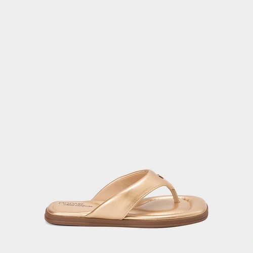 Rasteira Feminina Modare Ultraconforto Metalizado Ouro