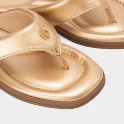 Rasteira Feminina Modare Ultraconforto Metalizado Ouro