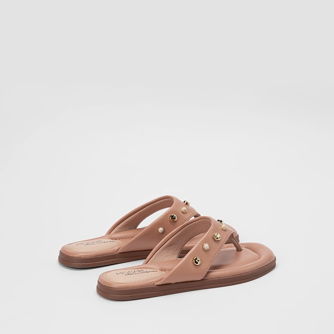 Tamanco Feminino Modare Ultraconforto Detalhe Pedraria Nude