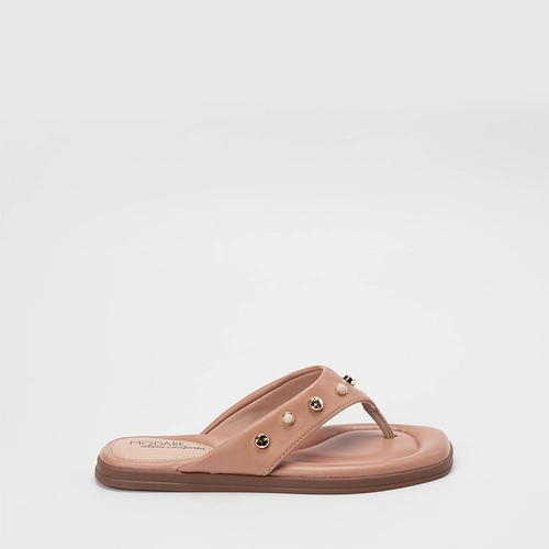 Tamanco Feminino Modare Ultraconforto Detalhe Pedraria Nude