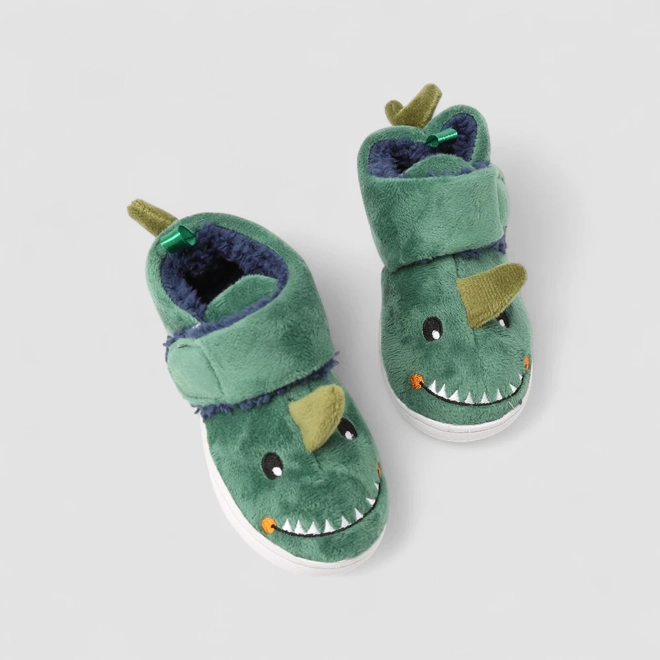 Pantufa Botinha Infantil Stz Dinossauro Verde