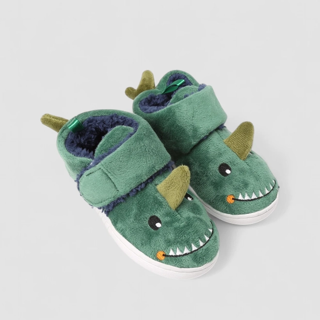 Pantufa Botinha Infantil Stz Dinossauro Verde