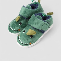 Pantufa Botinha Infantil Stz Dinossauro Verde