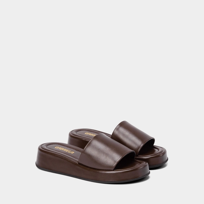Tamanco Feminino  Flatform Gabriela Marrom