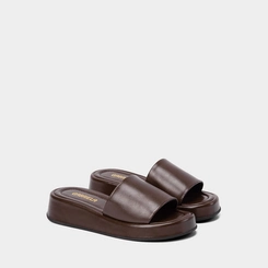 Tamanco Feminino  Flatform Gabriela Marrom