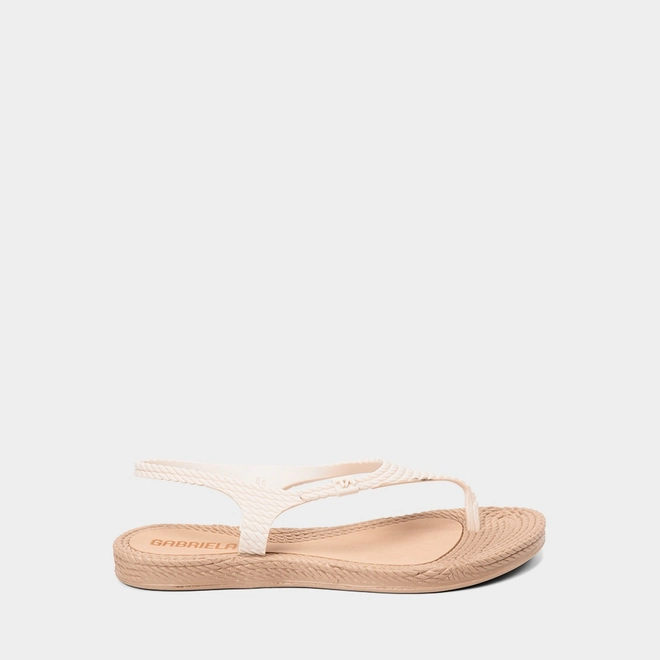Sandália Feminina Gabriela Texturizada Off White