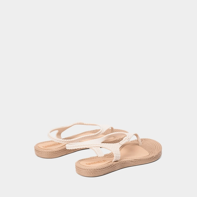 Sandália Feminina Gabriela Texturizada Off White