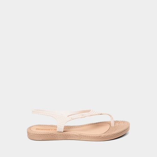 Sandália Feminina Gabriela Texturizada Off White