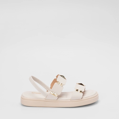 Sandália Feminina Gabriela Detalhe Metalizado Off White