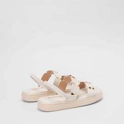 Sandália Feminina Gabriela Detalhe Metalizado Off White