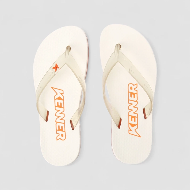 Chinelo Masculino Kenner Original Tira Transparente Branco