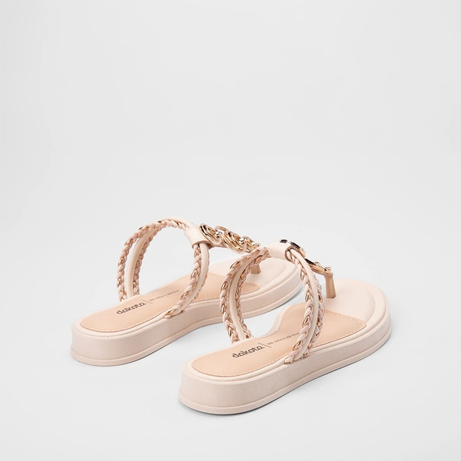 Tamanco Feminino Dakota Detalhe Metalizado Tressê Off White