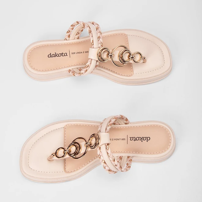 Tamanco Feminino Dakota Detalhe Metalizado Tressê Off White