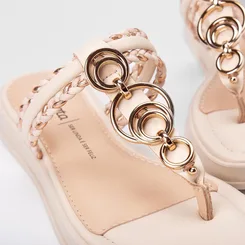 Tamanco Feminino Dakota Detalhe Metalizado Tressê Off White