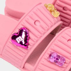 Slide Infantil Molekinha Aplicações Ursos Rosa