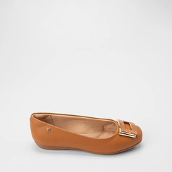Sapatilha Feminina Softli Enfeite Fivela Caramelo