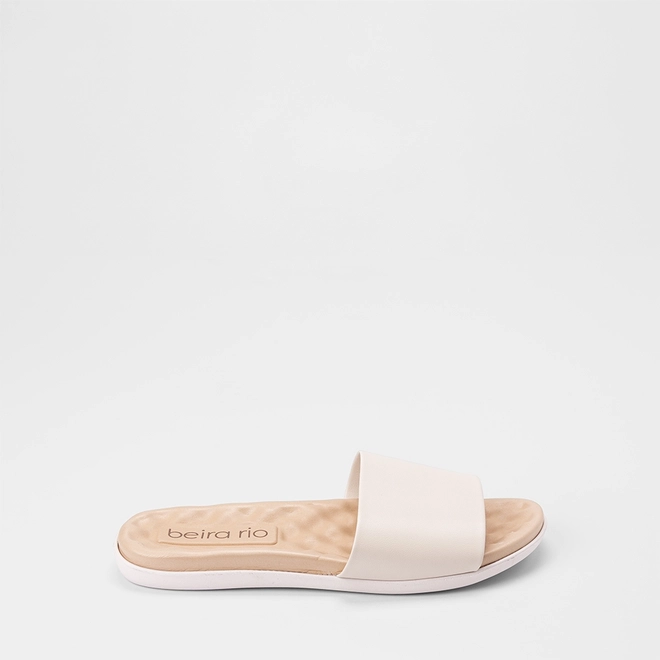Tamanco Rasteiro Feminino Beira Rio Tira Larga Off White
