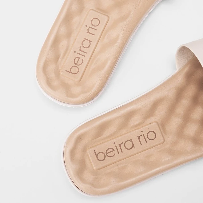 Tamanco Rasteiro Feminino Beira Rio Tira Larga Off White