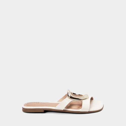 Rasteira Feminina Beira Rio Detalhe Bold Off White
