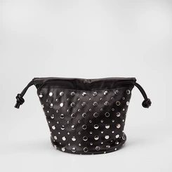 Bolsa Bucket Gabriela Média Detalhe Tachas Preto