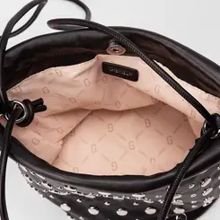 Bolsa Bucket Gabriela Média Detalhe Tachas Preto