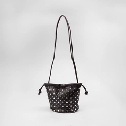 Bolsa Bucket Gabriela Média Detalhe Tachas Preto