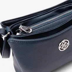 Bolsa Transversal Penélope Média Detalhe Divisórias Marinho