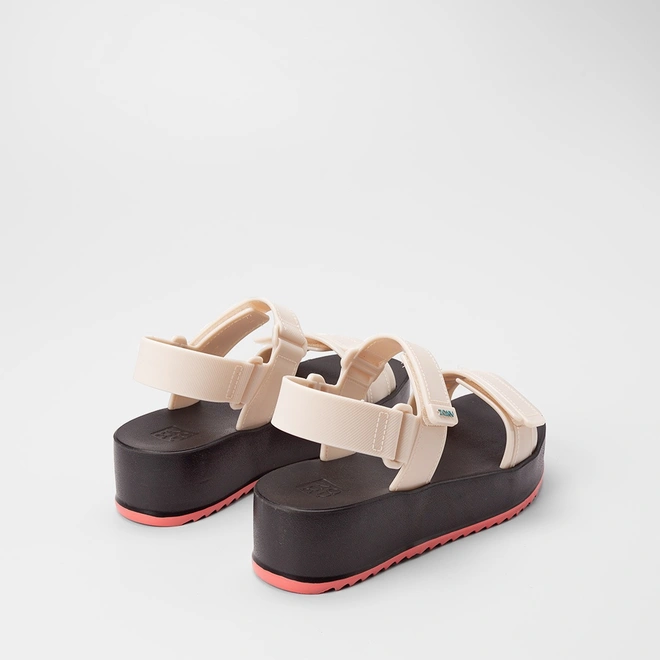 Sandália Feminina Zaxy Flatform Tiras Contato Off White